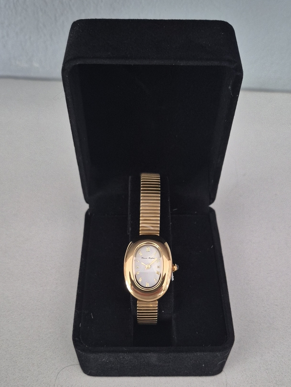 Heaven Mayhem Amara Gold-Tone Women's Oval Bracelet Watch - Classic Roman Dial